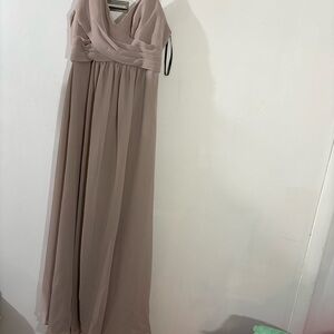 Sorella Vita Dusty Pink Rose Prom Bridesmaid Long Dress Sz 16 Chiffon Wedding